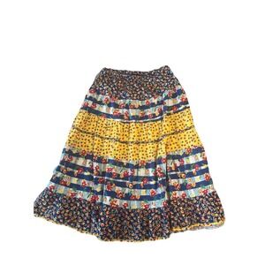 Vintage Carole Little Colorful Midi Skirt Sm Artsy Boho 100% cotton Folksy